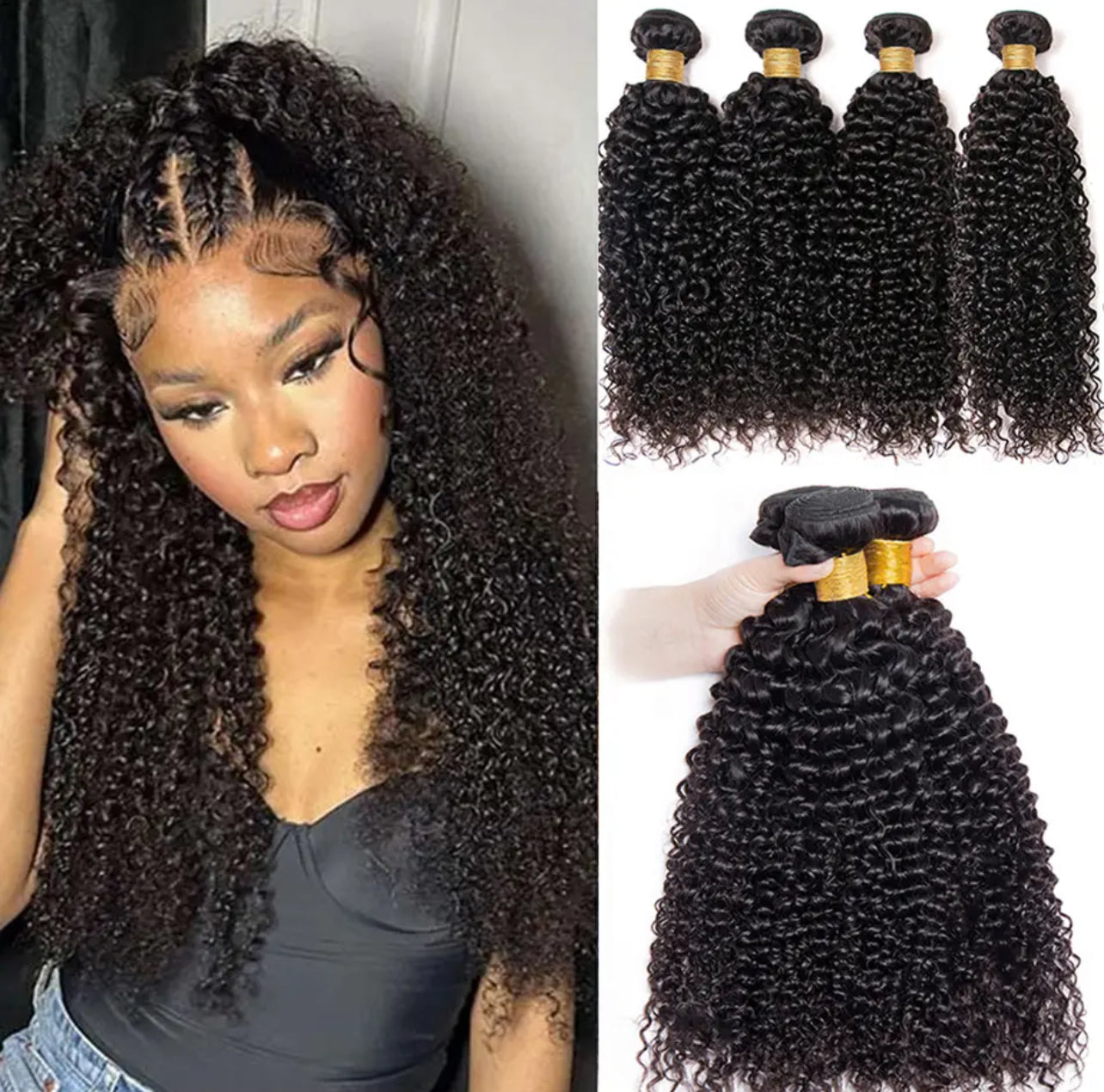 Indian Kinky Curly Human Hair 1 3 4 Bundles Deal Raw Hair Original Tissage Human Hair On Sale Deep Curly Natural Hair Extensions